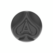 Ace Of Spades Air Valve Knob - Matte Black With Gloss Black Inlay