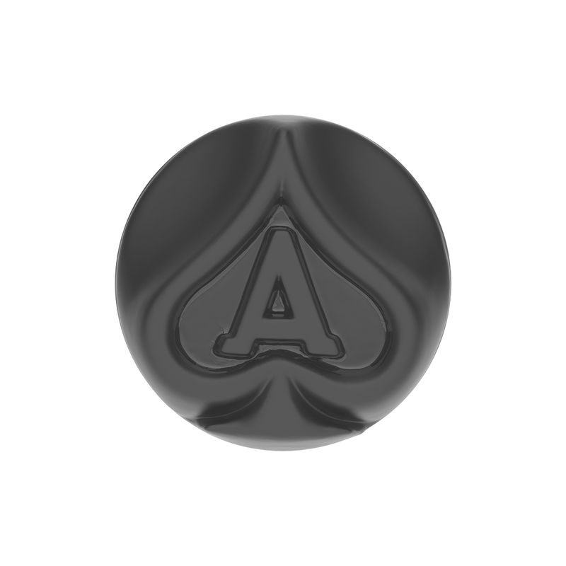 Ace Of Spades Air Valve Knob - Matte Black With Gloss Black Inlay