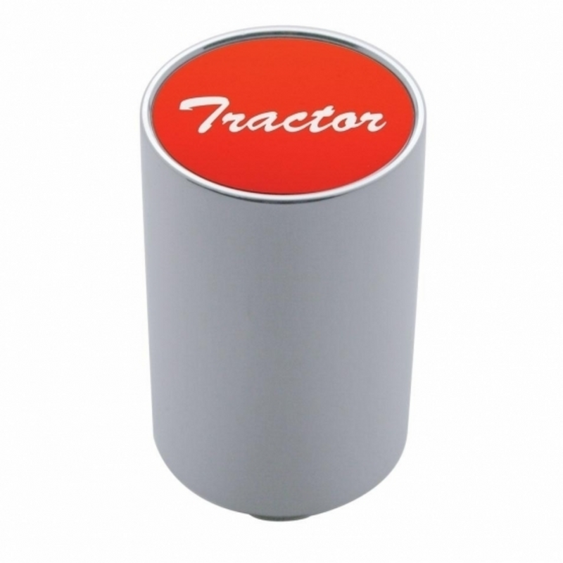 UP-23746 Perilla de válvula de aire "Tractor" de 3" - Adhesivo de aluminio rojo