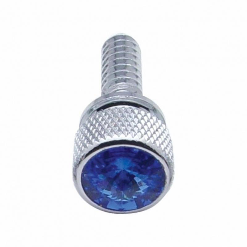 UP-23802B Tornillo de tablero con cabeza moleteada de 1/4"-20 para Peterbilt - Cristal azul (a granel)