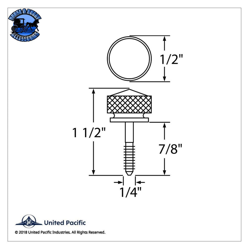 UP-23805 1/4"-20 Knurled Head Dash Screw For Peterbilt - Purple Crystal (14-Pack)
