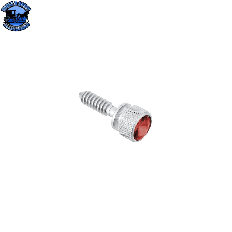 UP-23806 1/4"-20 Knurled Head Dash Screw For Peterbilt - Red Crystal (14-Pack)