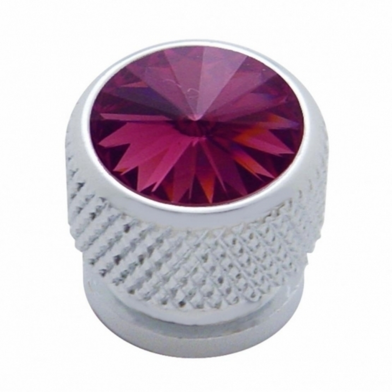 Chrome Bolt Head With Purple Crystal (Card of 4)