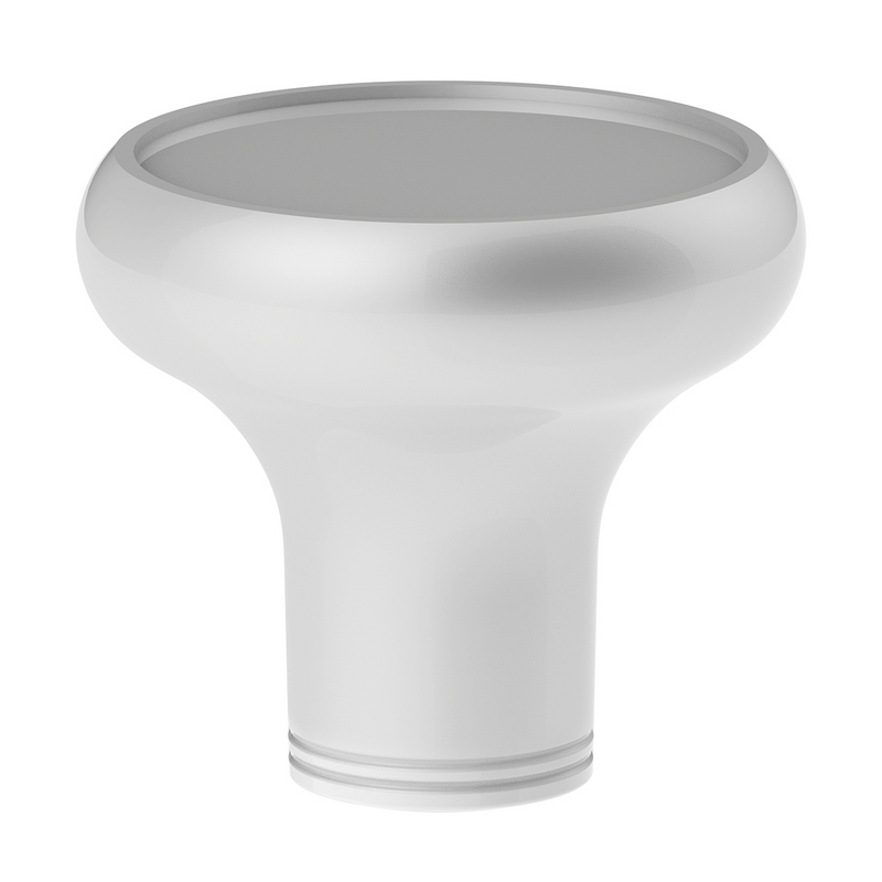 Deluxe Aluminum Screw-On Air Valve Knob With Multi-Color Glossy Tractor Sticker - Pearl White