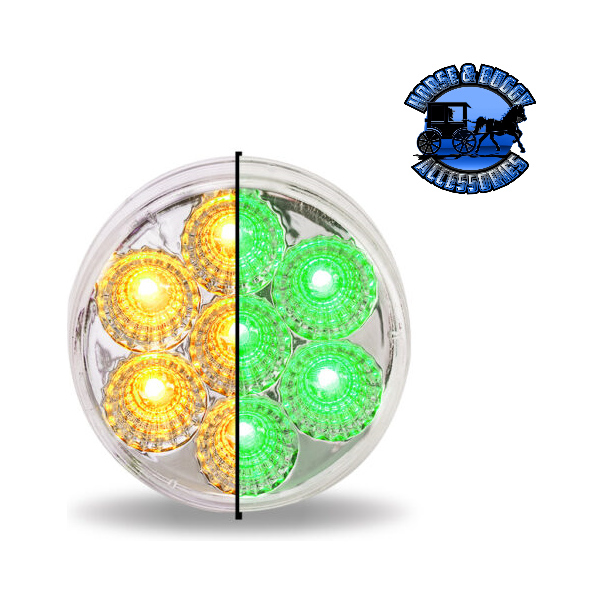 Light Gray 2.5" Round Trux Dual Revolution LEDs (Choose Color) 2.5" ROUND Amber to Green - 7 Diodes