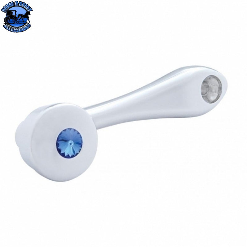 Manivela de ventana cromada fundida a presión con adaptador de 16 estrías de 7/16 de diámetro exterior - Cristal azul