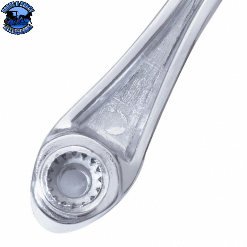 Manivela de ventana cromada fundida a presión con adaptador de 16 estrías de 7/16 de diámetro exterior - Cristal azul