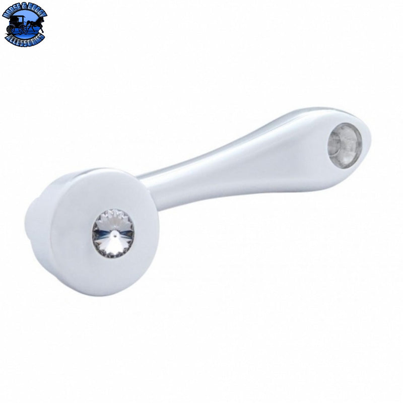UP-24017 Chrome Die-Cast Window Crank With 16-Spline 7/16  OD Adapter - Clear Crystal