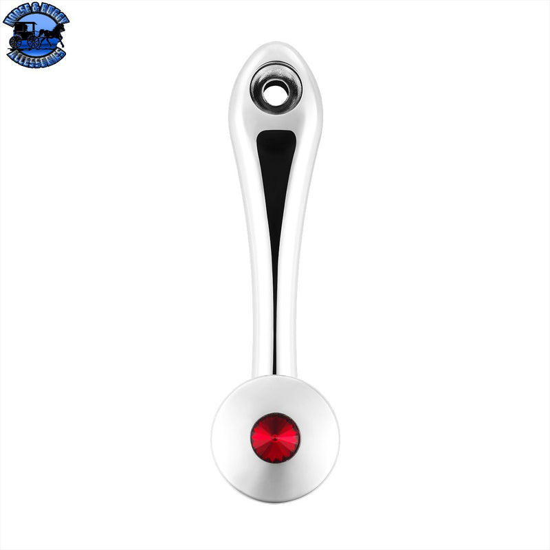 UP-24020 Chrome Die-Cast Window Crank With 16-Spline 7/16  OD Adapter - Red Crystal