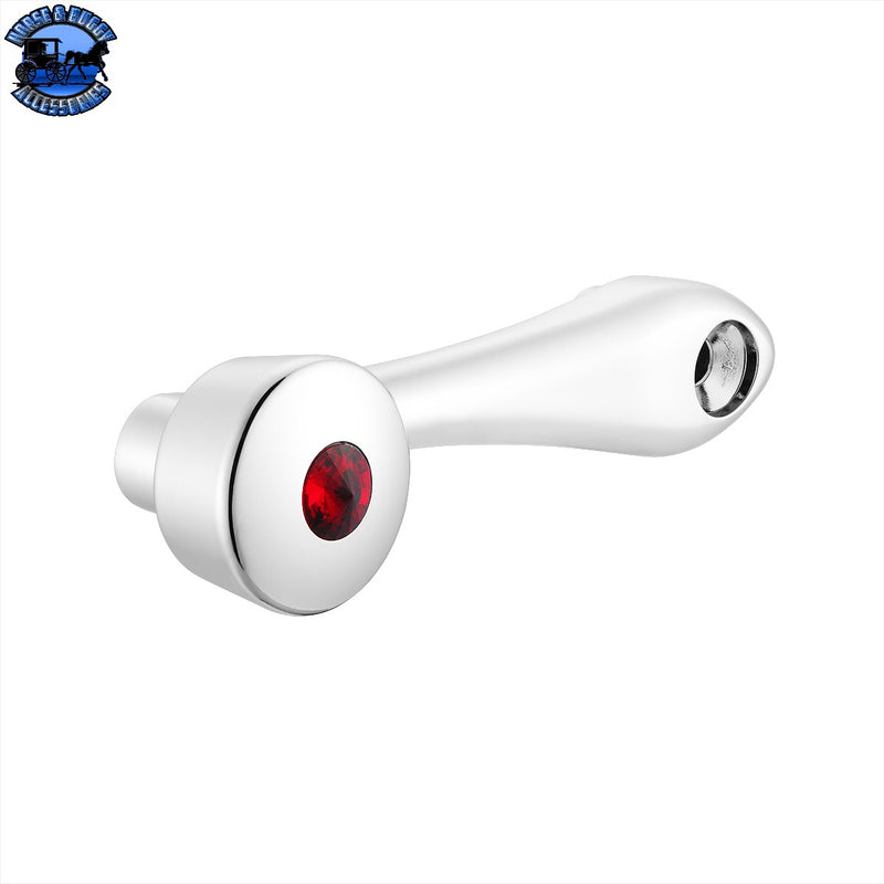 UP-24020 Chrome Die-Cast Window Crank With 16-Spline 7/16  OD Adapter - Red Crystal