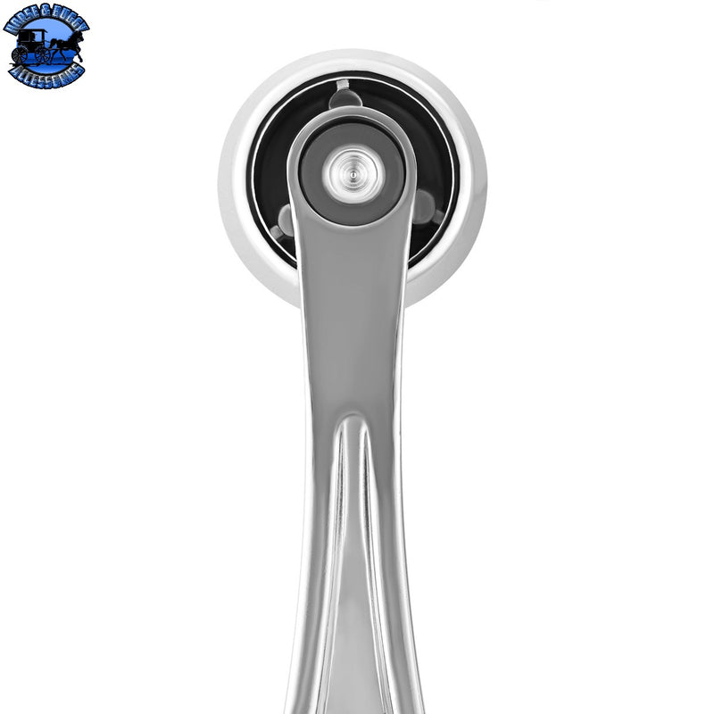 UP-24020 Chrome Die-Cast Window Crank With 16-Spline 7/16  OD Adapter - Red Crystal