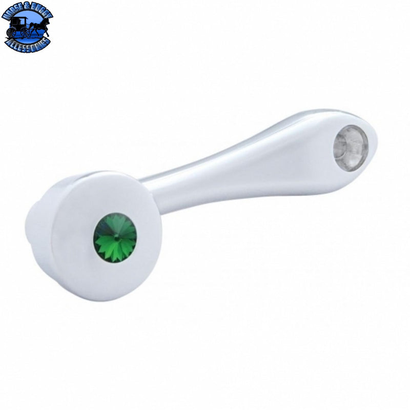 UP-24025 Chrome Die-Cast Window Crank With 3/8  Square Adapter - Green Crystal