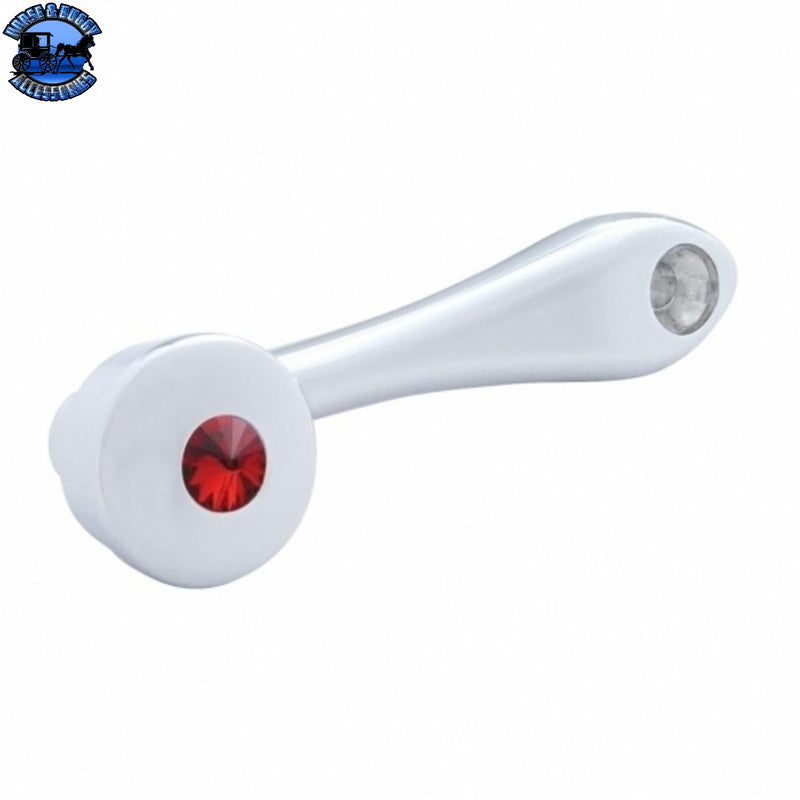 Manivela de ventana cromada fundida a presión con adaptador cuadrado de 3/8 - Cristal rojo