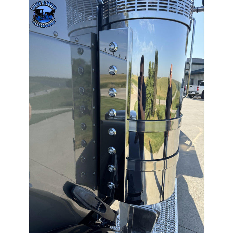 IC167042-14  Peterbilt 589 Air Breather Panel - Strap Design - Front (8) 3/4" Light Holes