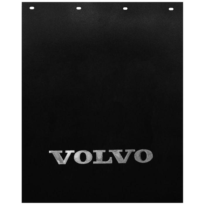 MUD-382430-150 3/8'' BLACK RUBBER MUDFLAP W/ SILVER VOLVO LOGO (24" X 30") Mud Flap Black