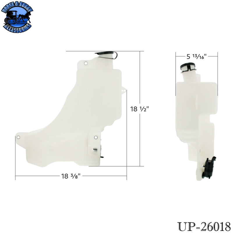 UP-26018 Washer Fluid Reservoir For 2022-2026 Peterbilt 579 & Kenworth T680