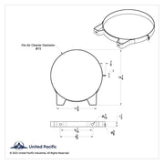 UP-28211B 15" Stainless Kenworth Air Cleaner Mounting Bracket (EACH) AIR CLEANER Black