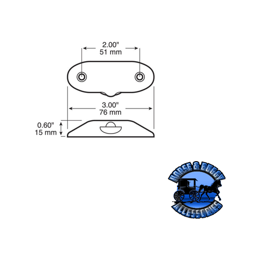 Light Gray 290 3"x1.23" LED Utility, Oval, Single Diode