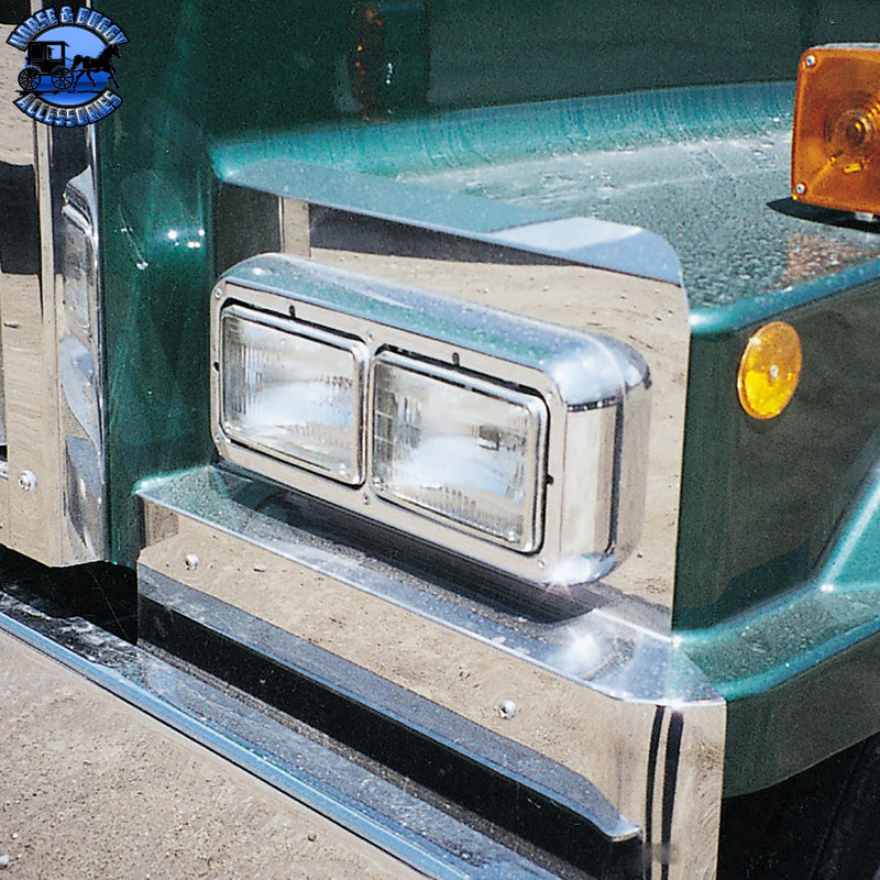 UP-29145 Stainless Fender Guard With Curved End & Headlight Accent For 1998-18 Western Star Constellation