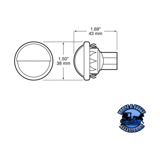 Lavender 298C White LED License Light, Round, Chrome, 1.50″ Dia.