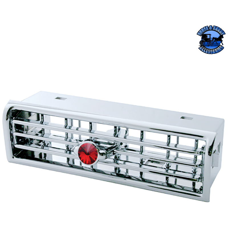 CHROME PLASTIC A/C VENT WITH COLOR CRYSTAL FOR FREIGHTLINER (Choose Color) A/C Vent Red Light Gray
