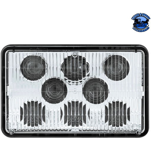 Light Gray ULTRALIT - 8 HIGH POWER LED 4" X 6" HEADLIGHT (Choose High or Low) LED Headlight Low,High