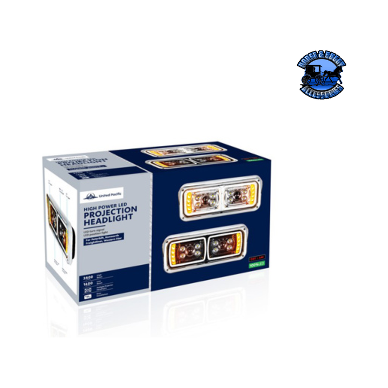 10 HIGH POWER LED PROJECTION HEADLIGHT WITH LED TURN SIGNAL & POSITION LIGHT BAR (Choose Side) (Choose Color) LED Headlight Chrome / Driver's Side,Chrome / Passenger's Side,Black / Driver's Side,Black / Passenger's Side Midnight Blue