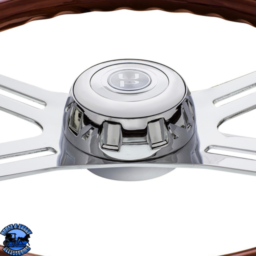 Light Gray 18" Lady Style Wood Steering Wheel With Hub & Horn Button Kit For Peterbilt (2006+) & Kenworth (2003+) #88182 steering wheel