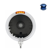 STAINLESS STEEL BULLET EMBOSSED STRIPE HEADLIGHT NO BULB WITH LED SIGNAL (Choose Color) HEADLIGHT Amber,Clear Dark Slate Gray