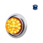 FRONT BUMPER LIGHT WITH 17 AMBER LED REFLECTOR WATERMELON LIGHT FOR FREIGHTLINER COLUMBIA (Choose Color) Front Bumper Light Amber Goldenrod