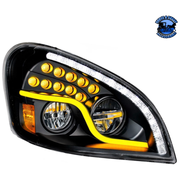 HIGH POWER LED HEADLIGHT WITH LED DRL & LED TURN SIGNAL FOR 2008-2017 FL CASCADIA (Choose Color) (Choose Side) LED Headlight Black / Passenger's Side Light Goldenrod