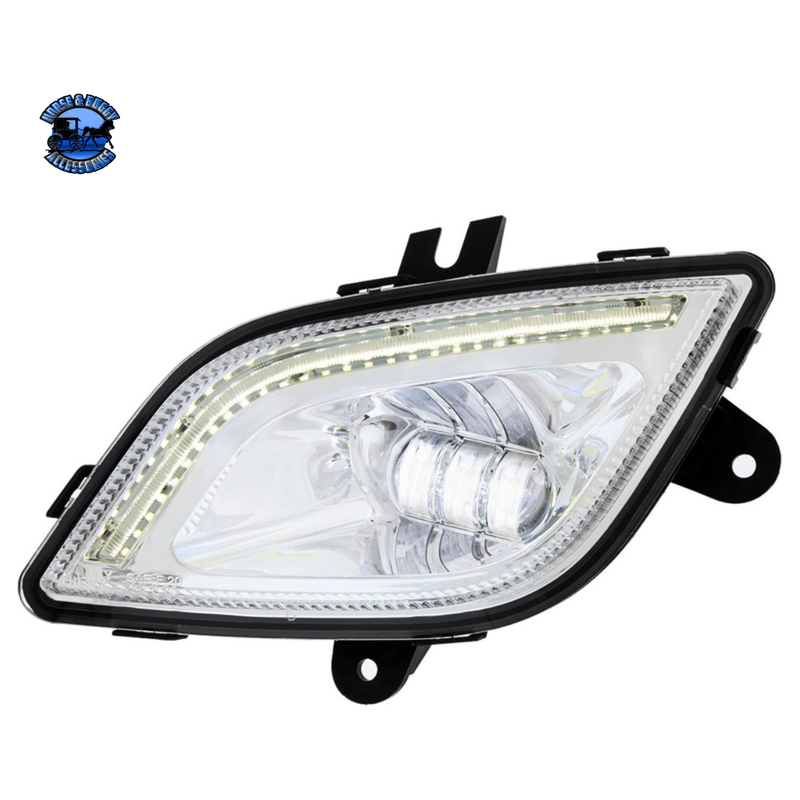 34 LED FOG LIGHT WITH LED LIGHT BAR FOR 2018-2024 FREIGHTLINER CASCADIA (Choose Color) (Choose Side) Headlight Chrome / Driver's Side Black