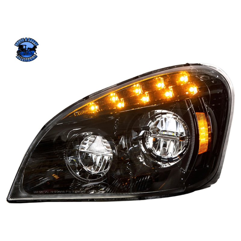 LED HEADLIGHT FOR 2008-2017 FREIGHTLINER CASCADIA (Choose Color) (Choose Side) Headlight Black / Driver's Side Tan