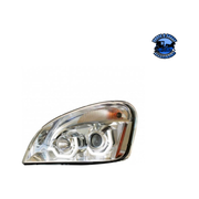 PROJECTION HEADLIGHT WITH WHITE LED POSITION LIGHT FOR 2008-17 FREIGHTLINER CASCADIA (Choose Color) (Choose Side) HEADLIGHT Chrome / Driver's Side Gray