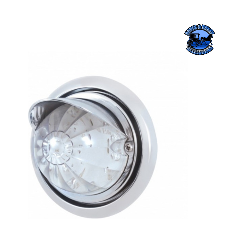 FRONT BUMPER LIGHT WITH 17 AMBER LED WATERMELON LIGHT & VISOR FOR FREIGHTLINER COLUMBIA (Choose Color) Front Bumper Light Clear Light Gray