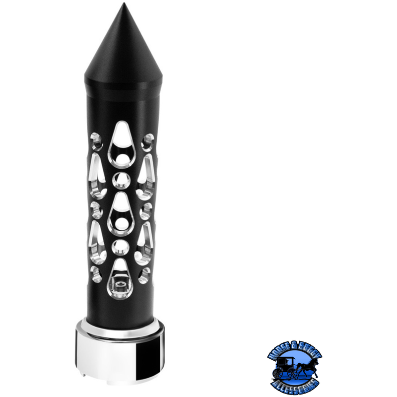 THREAD-ON BROOKLYN STYLE SPIKE GEARSHIFT KNOB WITH 9/10 SPEED ADAPTER - MATTE BLACK/VERTICAL #71201 Knob Light Gray