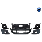 Complete 3-Piece Front Bumper Set (Choose Fog Light Hole) For 2008-2017 Freightliner Cascadia bumper With,Without Dark Slate Gray