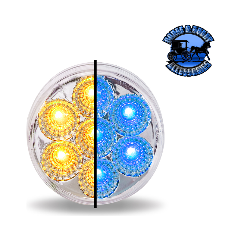 2.5" Round Trux Dual Revolution LEDs (Choose Color) 2.5" ROUND Amber to Blue - 7 Diodes Steel Blue