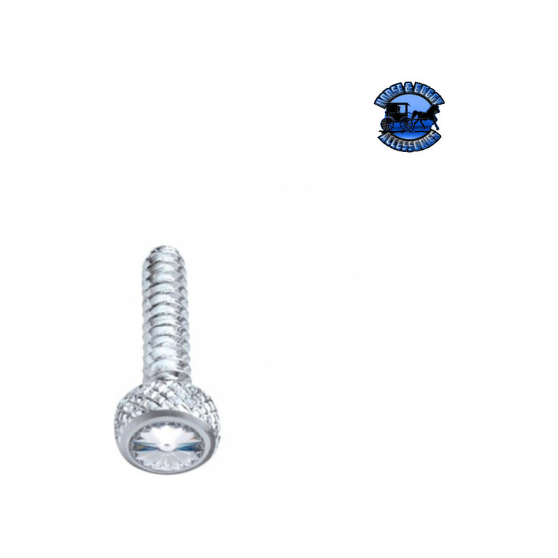 CHROME SHORT DASH SCREW FOR FREIGHTLINER WITH COLOR CRYSTAL (2-PACK) (Choose Color) Dash Screw Clear Light Gray