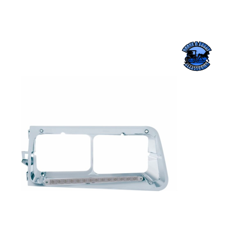 14 LED HEADLIGHT BEZEL FOR 1989-2009 FREIGHTLINER FLD (Choose Color) (Choose Side) LED Headlight Bezel Clear / Passenger's Side,Chrome / Passenger's Side Gray