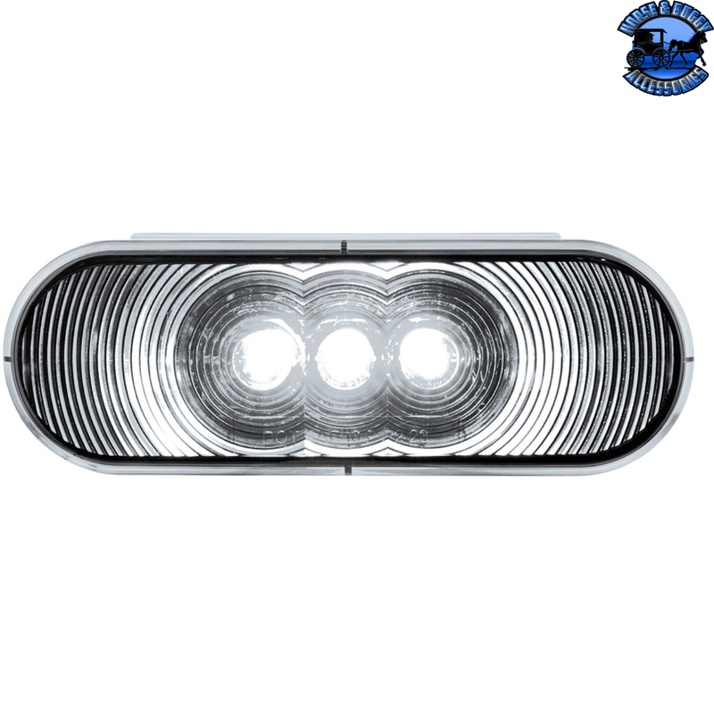 6 LED 6" Oval Light (Back-Up)-White LED/Clear Lens #38068B