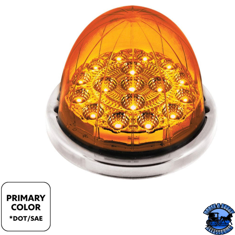 17 LED Watermelon Double Fury Light Flush Mount Kit With Low Profile SS Bezel (Choose LED Color)