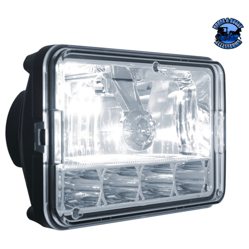 Gray ULTRALIT - 5 LED 4" X 6" Crystal Headlight - High & Low Beam #31365 LED Headlight