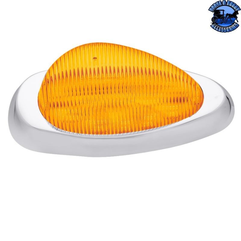 39166 15 LED Sleeper Light With Bezel For Freightliner (Clearance/Marker) - Amber LED/Amber Lens (Pair) #39166