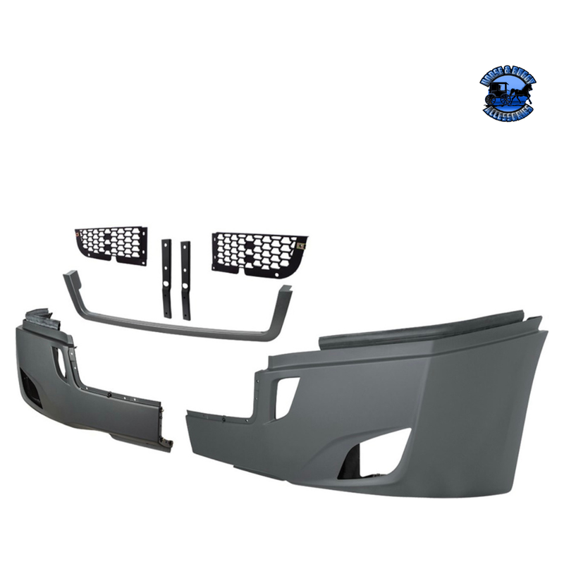 5-Piece Bumper Kit Without Fog Light Opening For 2018-2022 Freightliner Cascadia (Fog Light Optional) Bumper Kit With,Without Dim Gray