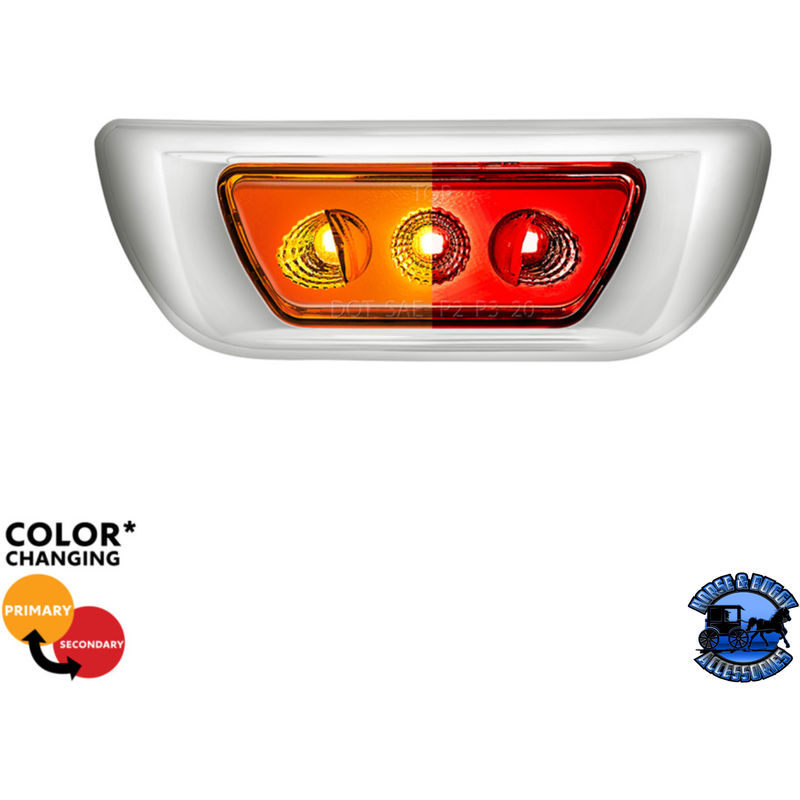 3 LED DOUBLE FURY CAB LIGHT FOR 2013-2021 KENWORTH T680 & 2012-2021 PETERBILT 579 (Choose LED Color) CAB LIGHT Amber and Red Light Gray