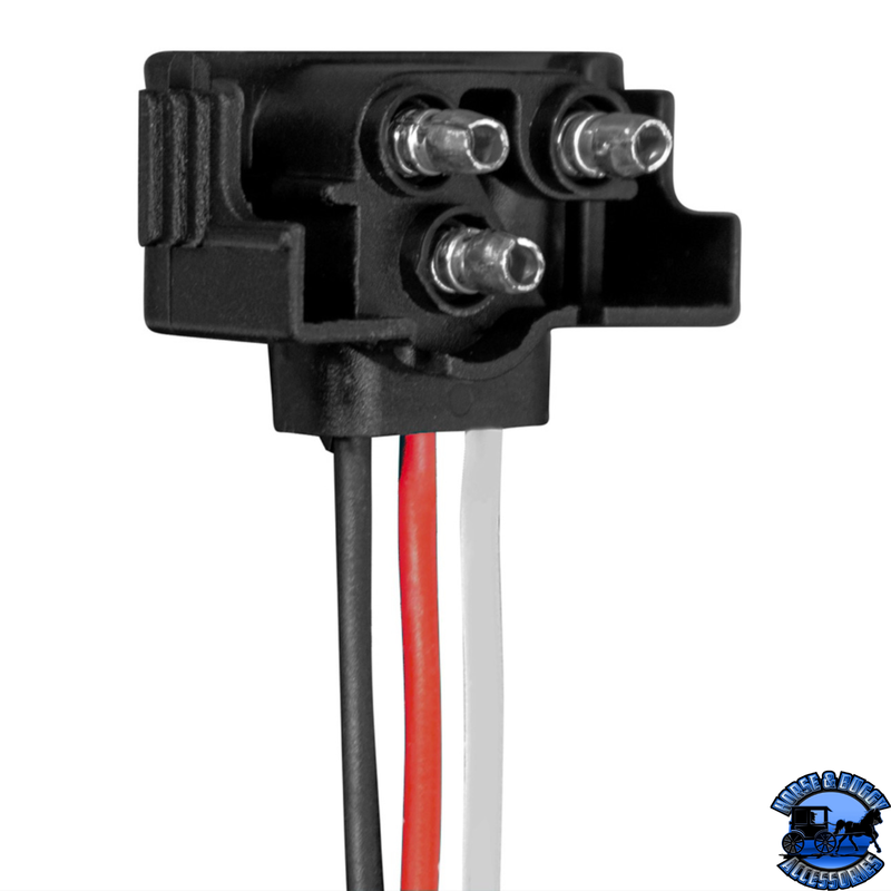 6 Count 3-Prong Male Right Angle Bullet Plugs Wire Harness Roll - 7-1/2" Lead Between Plugs #34243-6