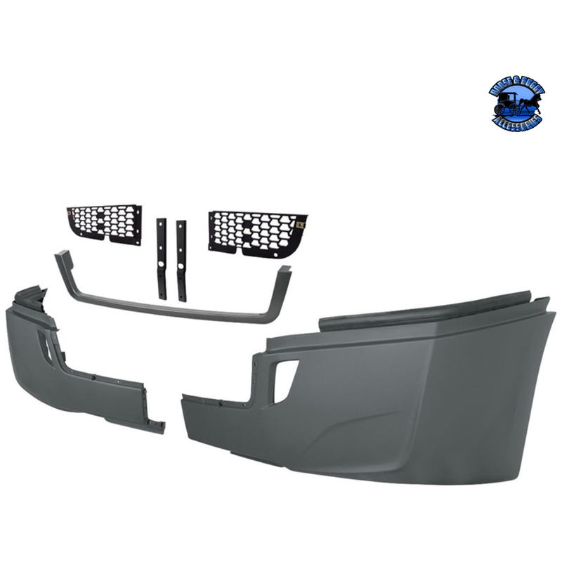 5-Piece Bumper Kit Without Fog Light Opening For 2018-2022 Freightliner Cascadia (Fog Light Optional) Bumper Kit With,Without Dim Gray