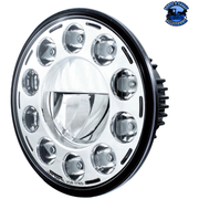 ULTRALIT - 11 High Power LED 7" Crystal Headlight - Chrome #31355 LED Headlight Black