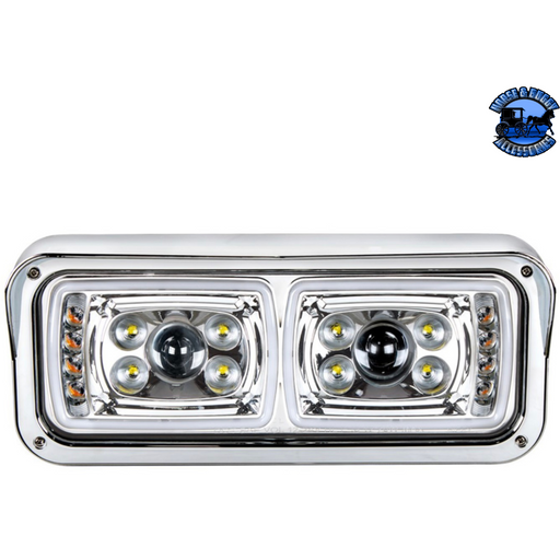 Light Gray 10 HIGH POWER LED PROJECTION HEADLIGHT WITH LED TURN SIGNAL & POSITION LIGHT BAR (Choose Side) (Choose Color) LED Headlight Chrome / Driver's Side,Chrome / Passenger's Side,Black / Driver's Side,Black / Passenger's Side